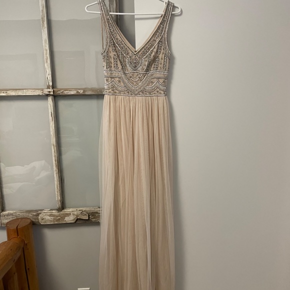 BHLDN beaded gown size 2 - Picture 5 of 6